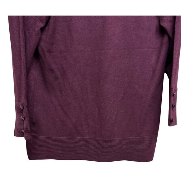Evolution Womens XS Plum Cardigan Sweater With Buttoned 3/4 Sleeves & Open Front - Picture 3 of 6